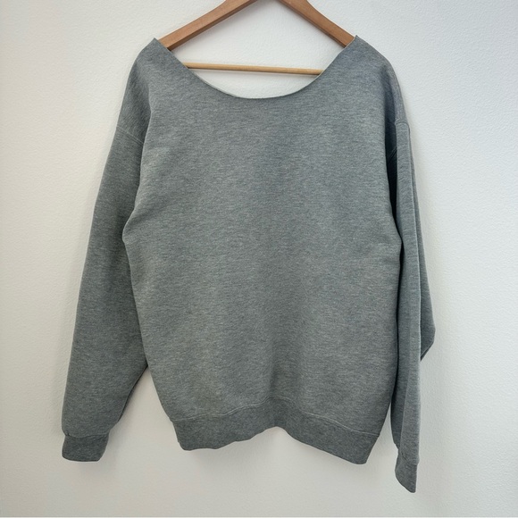 Gray Off-Shoulder Sweatshirt - Picture 5 of 5